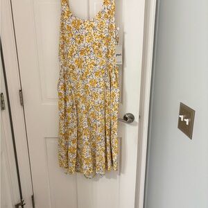 Pact Yellow and White Floral Dress